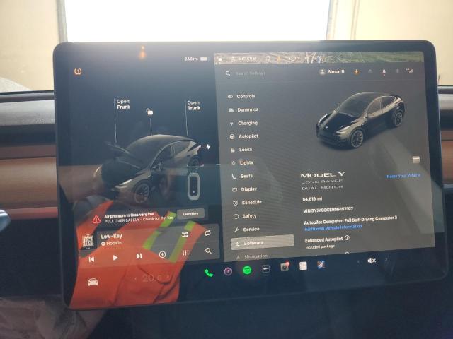 Photo 9 from auction – 2021 TESLA MODEL Y with VIN 5YJYGDEE9MF157107