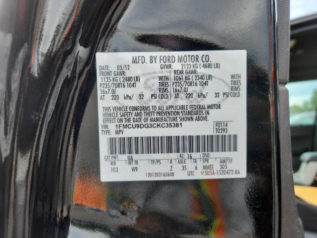 Foto 14 de la subasta – 2012 FORD ESCAPE XLT con VIN 1FMCU9DG3CKC35381