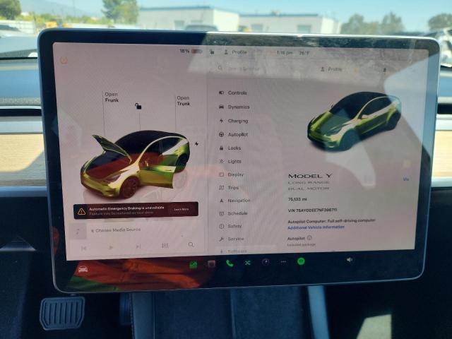 Photo 9 from auction – 2022 TESLA MODEL Y with VIN 7SAYGDEE7NF396711