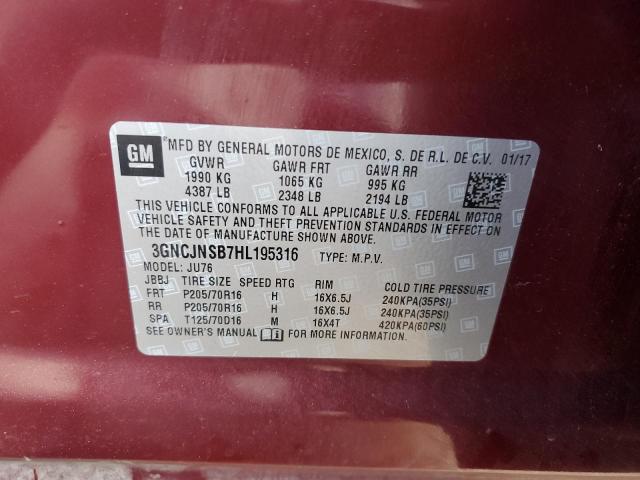 Zdjęcie 14 z aukcji – 2017 CHEVROLET TRAX LS z VIN 3GNCJNSB7HL195316