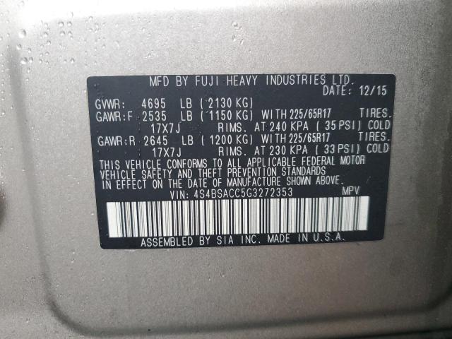Photo 14 from auction – 2016 SUBARU OUTBACK 2. with VIN 4S4BSACC5G3272353