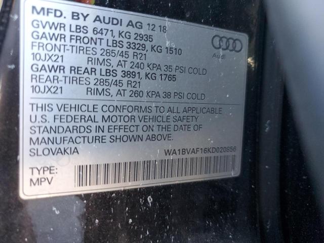 Photo 14 from auction – 2019 AUDI Q8 PREMIUM PLUS with VIN WA1BVAF16KD020856