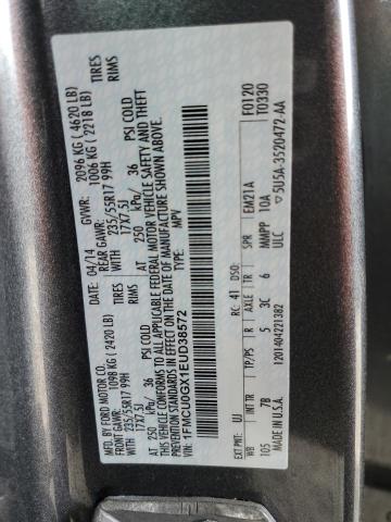 Photo 14 from auction – 2014 FORD ESCAPE SE with VIN 1FMCU0GX1EUD38572