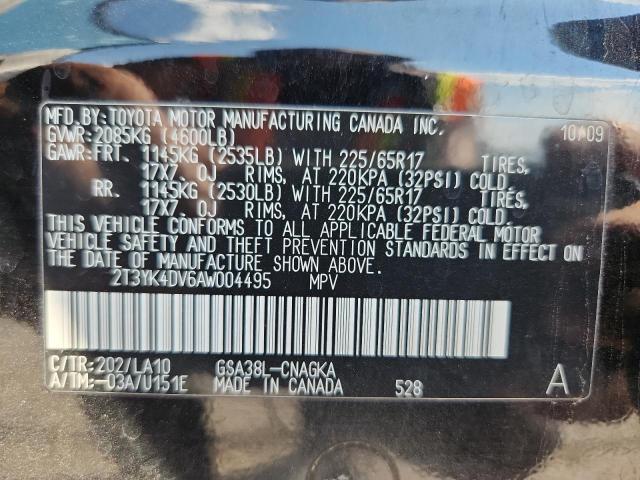 Photo 14 from auction – 2010 TOYOTA RAV4 LIMIT with VIN 2T3YK4DV6AW004495