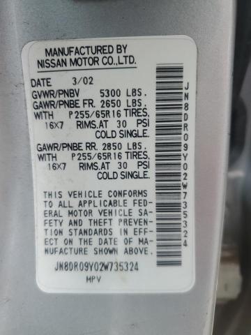 Photo 14 from auction – 2002 NISSAN PATHFINDER with VIN JN8DR09Y02W735324