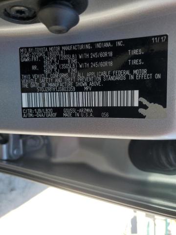 Photo 14 from auction – 2018 TOYOTA HIGHLANDER SE with VIN 5TDJZRFH1JS803359
