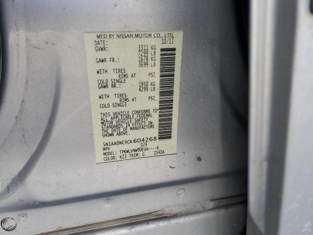 Photo 14 from auction – 2012 NISSAN ARMADA SV with VIN 5N1AA0NC4CN604268