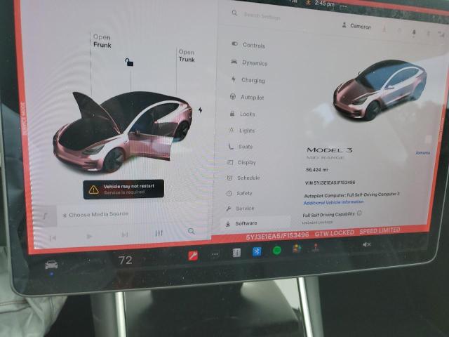 Photo 9 from auction – 2018 TESLA MODEL 3 with VIN 5YJ3E1EA5JF153496