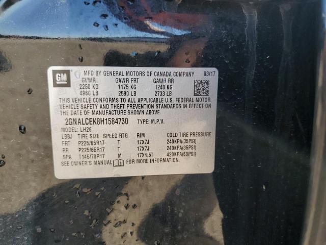 Photo 14 from auction – 2017 CHEVROLET EQUINOX LT with VIN 2GNALCEK8H1584730