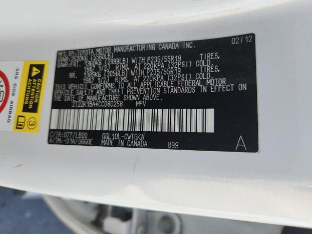 Photo 14 from auction – 2012 LEXUS RX 350 with VIN 2T2ZK1BA4CC080258