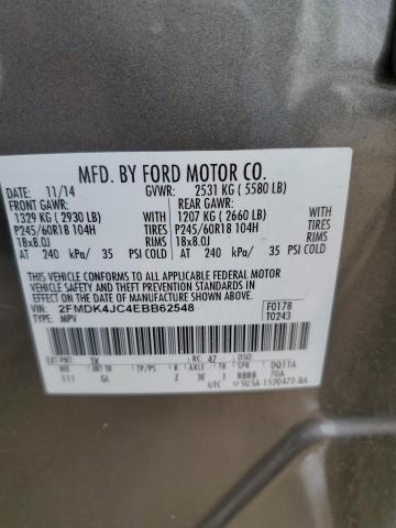 Photo 14 from auction – 2014 FORD EDGE SEL with VIN 2FMDK4JC4EBB62548