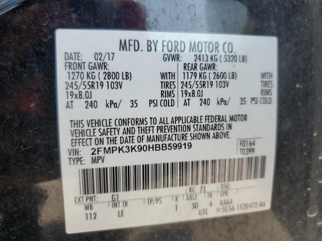 Photo 14 from auction – 2017 FORD EDGE TITAN with VIN 2FMPK3K90HBB59919