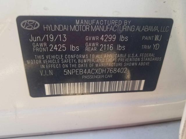 Photo 10 from auction – 2013 HYUNDAI SONATA GLS with VIN 5NPEB4ACXDH768402