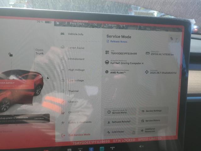 Photo 9 from auction – 2023 TESLA MODEL Y with VIN 7SAYGDEE1PF839499