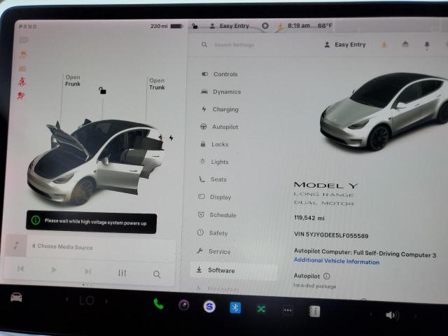 Photo 9 from auction – 2020 TESLA MODEL Y with VIN 5YJYGDEE5LF055589
