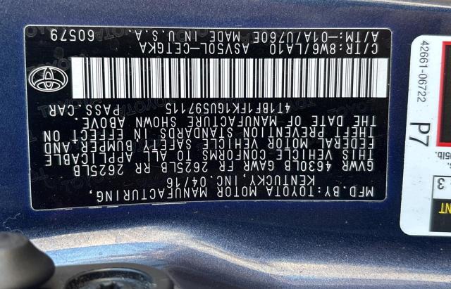 Photo 10 from auction – 2016 TOYOTA CAMRY LE with VIN 4T1BF1FK1GU597115