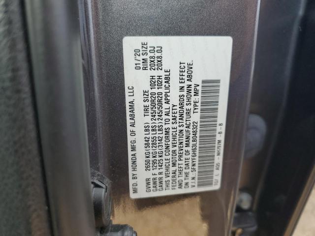 Photo 14 from auction – 2020 HONDA PILOT TOUR with VIN 5FNYF6H63LB048322