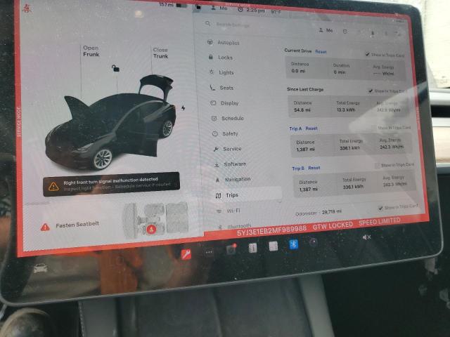Photo 9 from auction – 2021 TESLA MODEL 3 with VIN 5YJ3E1EB2MF989988