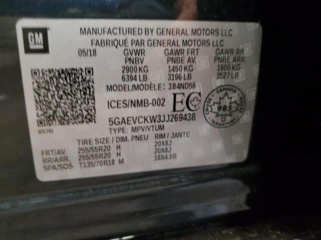 Photo 14 from auction – 2018 BUICK ENCLAVE AV with VIN 5GAEVCKW3JJ269438