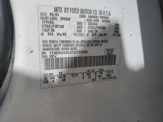 Photo 14 from auction – 2001 FORD EXCURSION with VIN 1FMNU42LX1EC27446