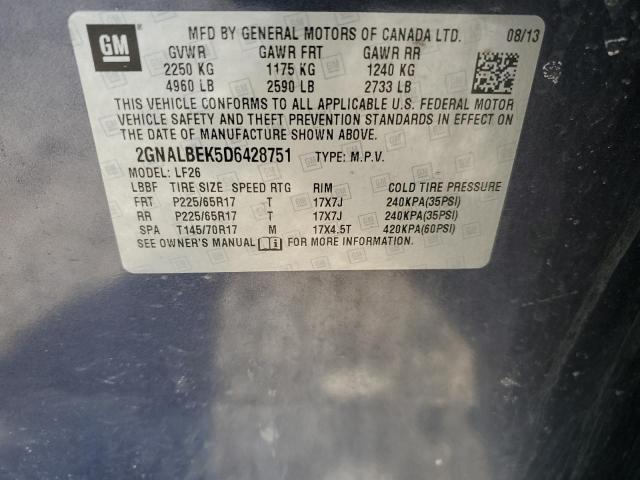 Photo 14 from auction – 2013 CHEVROLET EQUINOX with VIN 2GNALBEK5D6428751