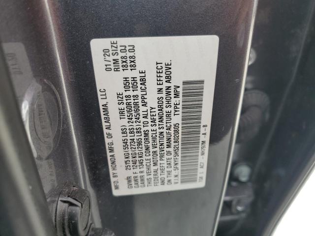 Photo 14 from auction – 2020 HONDA PILOT EXL with VIN 5FNYF5H52LB020805