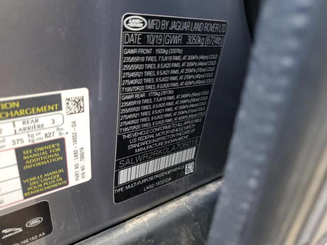 Photo 14 from auction – 2020 LAND ROVER RANGE ROVE with VIN SALWR2RK0LA706019