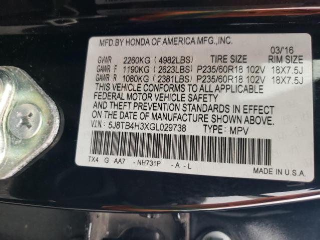 Photo 14 from auction – 2016 ACURA RDX with VIN 5J8TB4H3XGL029738