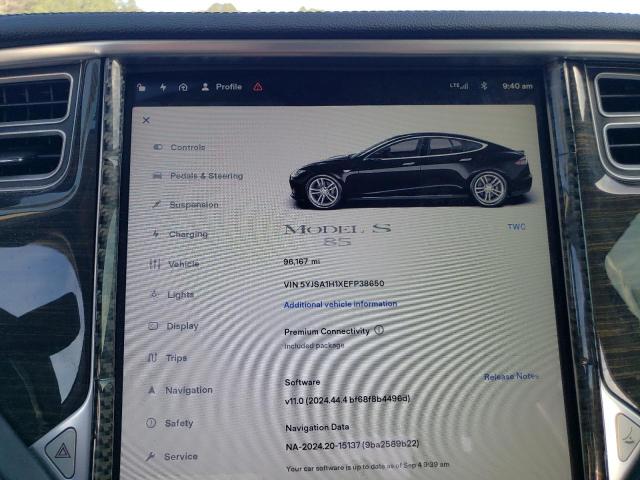 Photo 9 from auction – 2014 TESLA MODEL S with VIN 5YJSA1H1XEFP38650