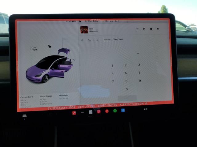Photo 9 from auction – 2019 TESLA MODEL 3 with VIN 5YJ3E1EA5KF412554