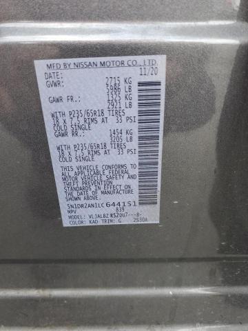 Photo 14 from auction – 2020 NISSAN PATHFINDER with VIN 5N1DR2AN1LC644151