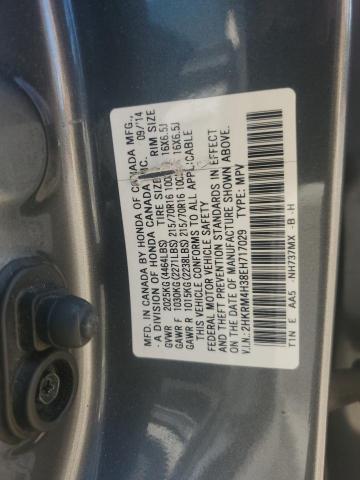Photo 14 from auction – 2014 HONDA CR-V LX with VIN 2HKRM4H38EH717029