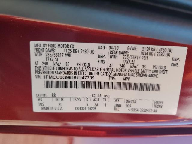 Photo 14 from auction – 2013 FORD ESCAPE SE with VIN 1FMCU0G98DUD47799