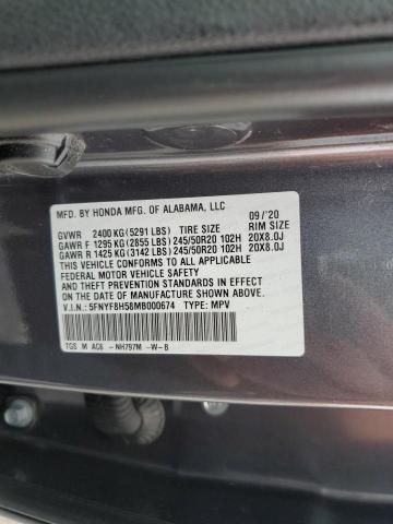 Photo 14 from auction – 2021 HONDA PASSPORT E with VIN 5FNYF8H58MB000674