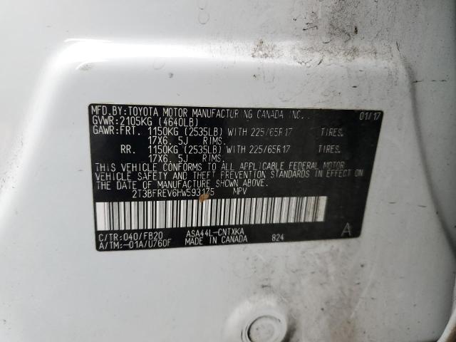 Photo 14 from auction – 2017 TOYOTA RAV4 LE with VIN 2T3BFREV6HW593175