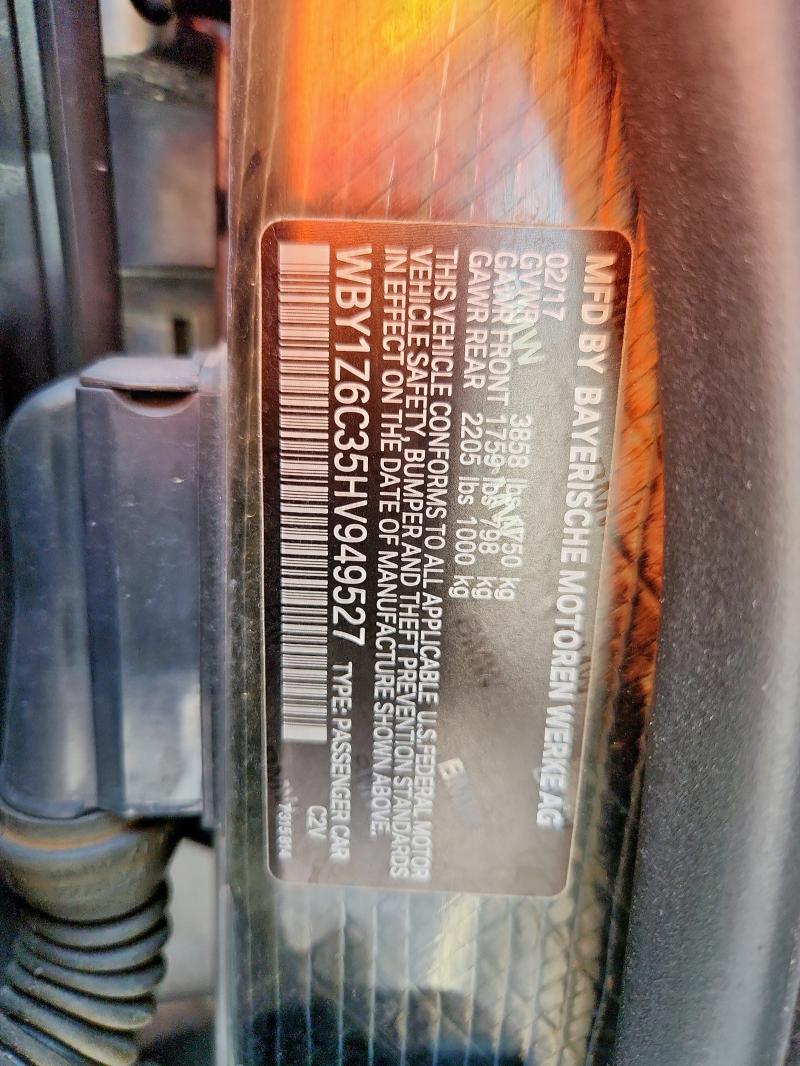 Photo 14 from auction – 2017 BMW I3 BEV with VIN WBY1Z6C35HV949527
