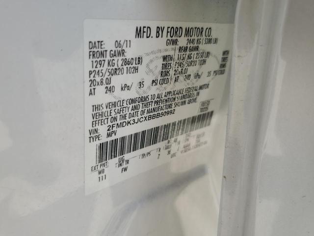 Photo 14 from auction – 2011 FORD EDGE SEL with VIN 2FMDK3JCXBBB50992