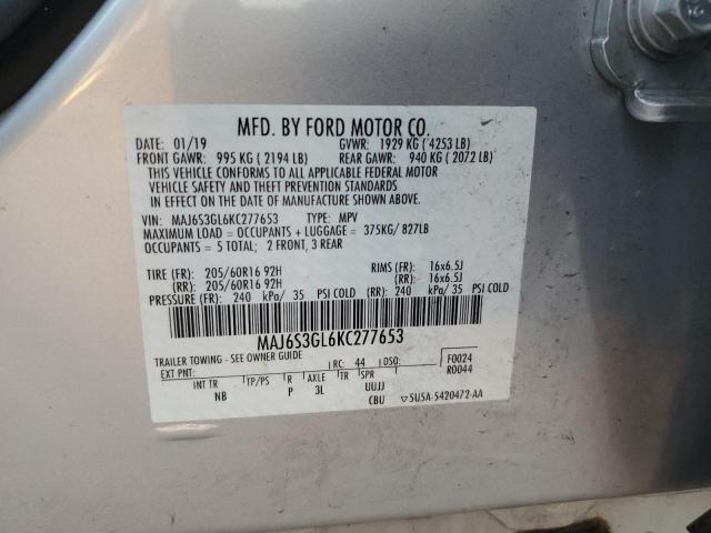 Photo 14 from auction – 2019 FORD ECOSPORT S with VIN MAJ6S3GL6KC277653