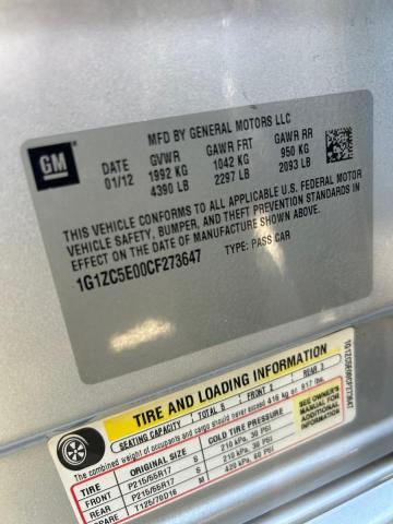 Photo 10 from auction – 2012 CHEV MALIBU 1LT with VIN 1G1ZC5E00CF273647