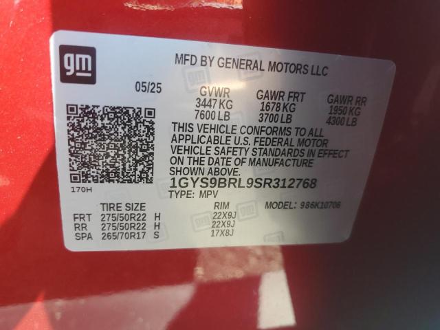 Photo 14 from auction – 2025 CADILLAC ESCALADE P with VIN 1GYS9BRL9SR312768