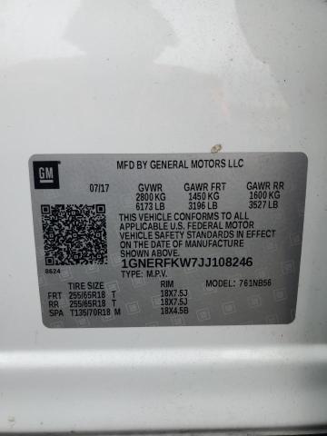 Photo 14 from auction – 2018 CHEVROLET TRAVERSE L with VIN 1GNERFKW7JJ108246