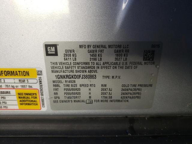 Photo 14 from auction – 2015 CHEVROLET TRAVERSE L with VIN 1GNKRGKD0FJ380863