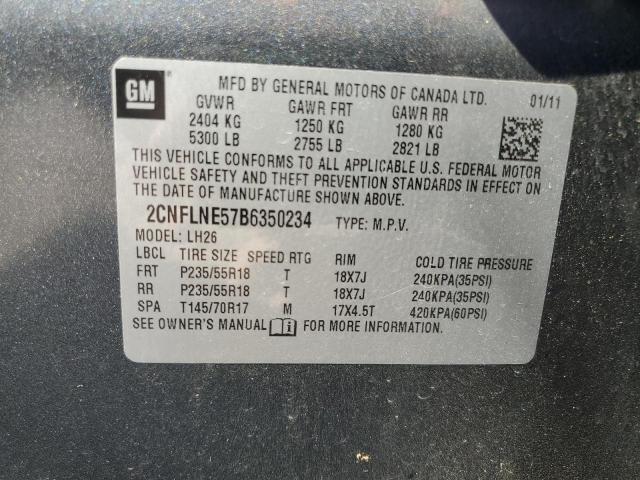 Photo 14 from auction – 2011 CHEVROLET EQUINOX LT with VIN 2CNFLNE57B6350234