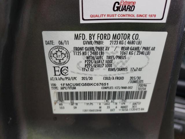 Photo 14 from auction – 2011 FORD ESCAPE with VIN 1FMCU9EG5BKC67651