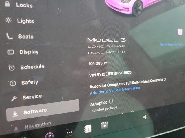 Photo 9 from auction – 2022 TESLA MODEL 3 with VIN 5YJ3E1EB1NF201803