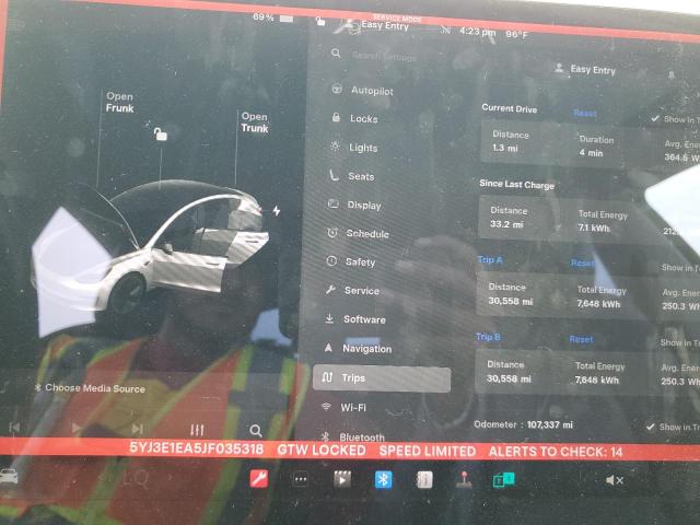 Photo 9 from auction – 2018 TESLA MODEL 3 with VIN 5YJ3E1EA5JF035318