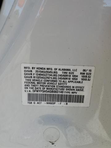 Photo 14 from auction – 2016 HONDA PILOT with VIN 5FNYF5H54GB003140