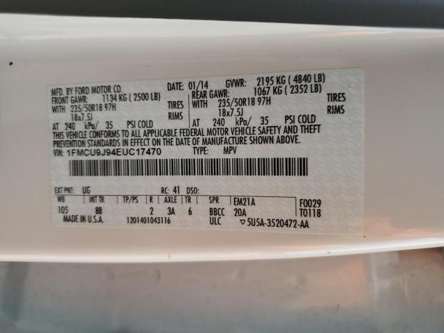 Photo 14 from auction – 2014 FORD ESCAPE TIT with VIN 1FMCU9J94EUC17470