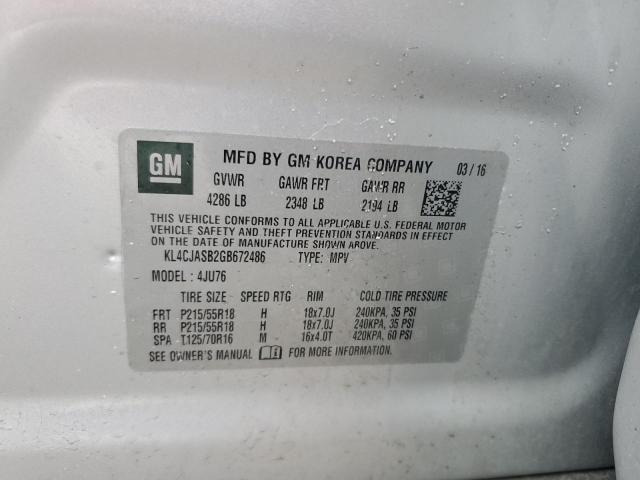 Photo 14 from auction – 2016 BUICK ENCORE with VIN KL4CJASB2GB672486