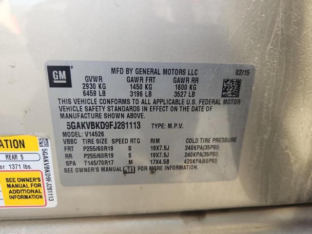Photo 14 from auction – 2015 BUICK ENCLAVE with VIN 5GAKVBKD9FJ281113